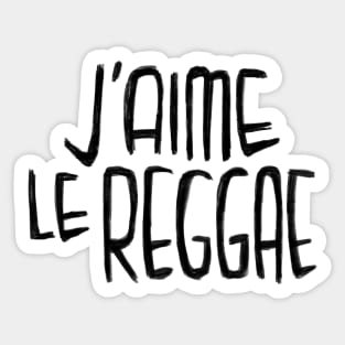 Reggae Music Love, Reggae Typography, J'aime le Reggae Sticker